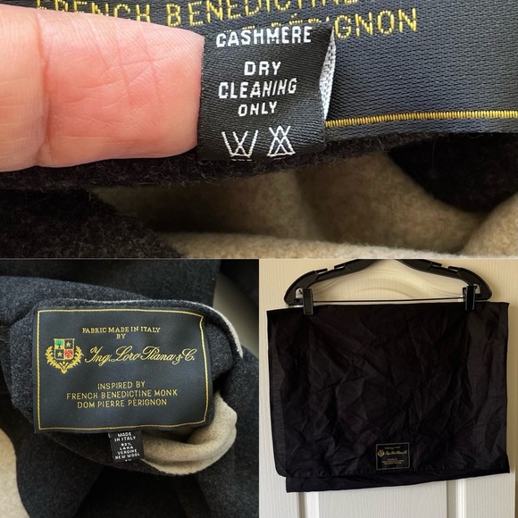 Loro Piana Dom Pérignon Hooded Scarf Wool Cashmere Beige Gray One Size EUC - Picture 4 of 7